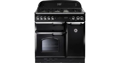 Rangemaster Classic 90 Dual Fuel with FSD Range Cooker in Black/Chrome 72740